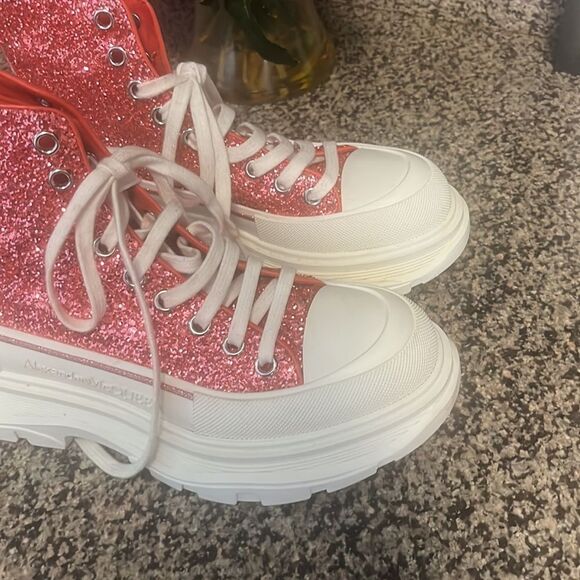 LADIES AUTHENTIC ALEXANDER MCQUEEN GLITTER SNEAKERS - Picture 3 of 8